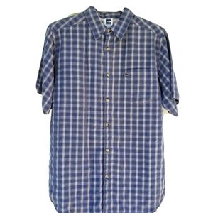 The North Face Blue and White Plaid Casual Button Down Shirt